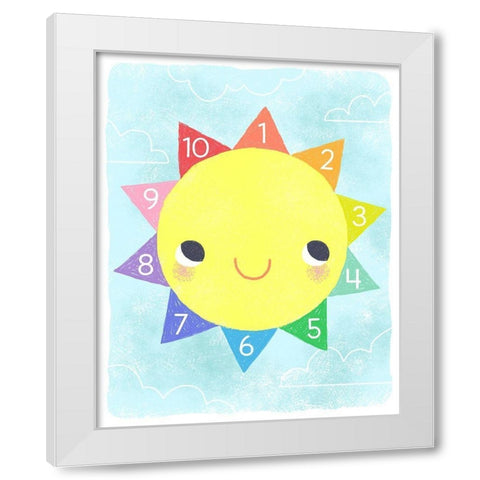 Counting Sun White Modern Wood Framed Art Print by Doyle, Lizzy