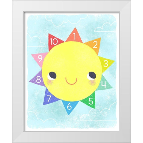 Counting Sun White Modern Wood Framed Art Print by Doyle, Lizzy