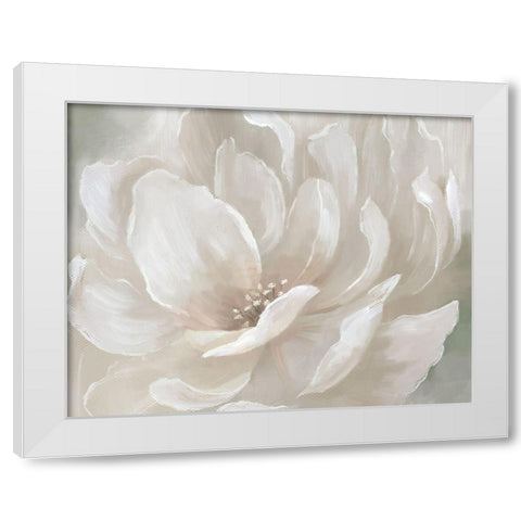 Peach Perfect White Modern Wood Framed Art Print by Nan