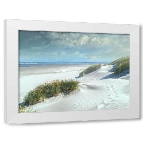 White Sands White Modern Wood Framed Art Print by Calascibetta, Mike