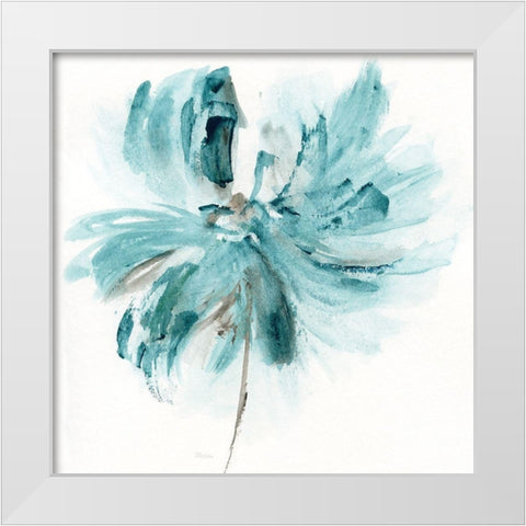 Blue Dance I White Modern Wood Framed Art Print by Craven, Katrina