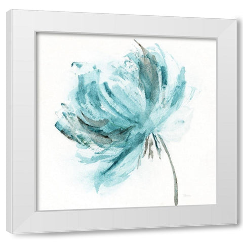 Blue Dance II White Modern Wood Framed Art Print by Craven, Katrina