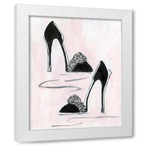 Shoes That Dazzle II White Modern Wood Framed Art Print by Swatland, Sally