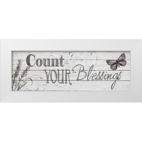 Count Your Blessings White Modern Wood Framed Art Print by Craven, Katrina