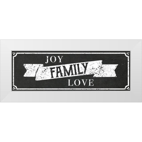 Joy Family Love White Modern Wood Framed Art Print by CAD Designs
