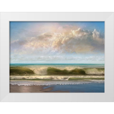 Beach Break White Modern Wood Framed Art Print by Calascibetta, Mike