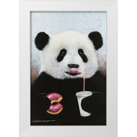 Panda Break White Modern Wood Framed Art Print by Orme, E. Anthony