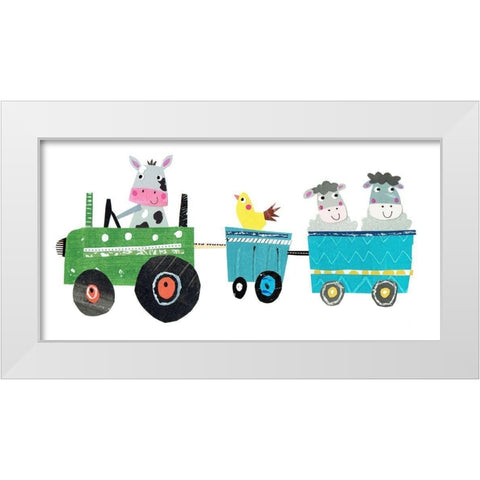 Cute Farm White Modern Wood Framed Art Print by Pope, Kate and Elizabeth