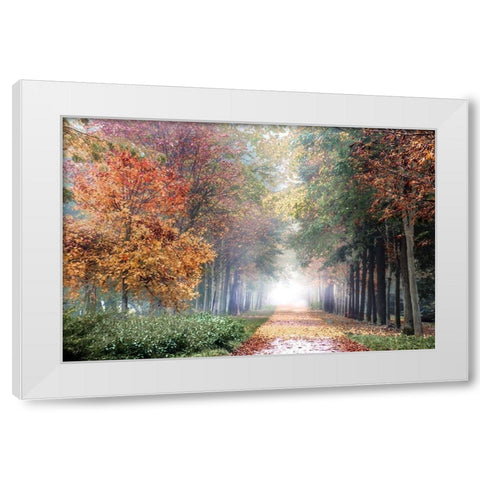 Breath White Modern Wood Framed Art Print by Weisz, Irene