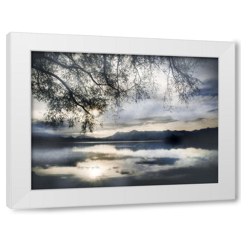 Staffelsee Lake White Modern Wood Framed Art Print by Weisz, Irene
