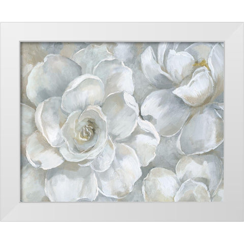 Gardenia White Modern Wood Framed Art Print by Nan