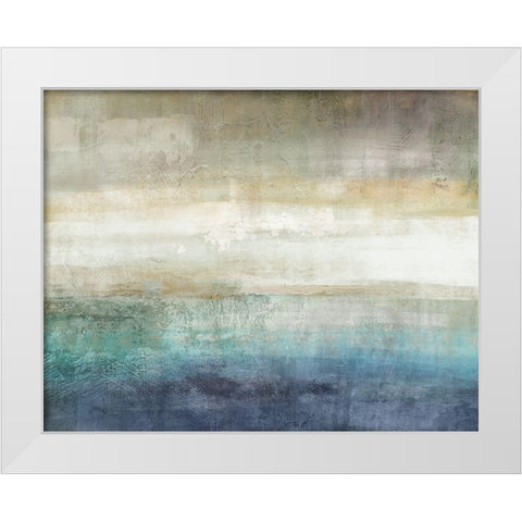 Mountain Lake White Modern Wood Framed Art Print by Nan