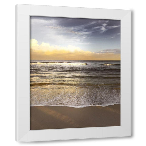 Evening Waves White Modern Wood Framed Art Print by Nan