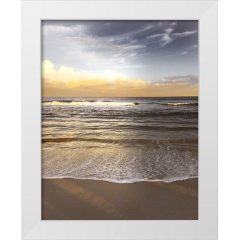 Evening Waves White Modern Wood Framed Art Print by Nan