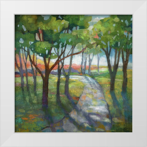 Evening Path White Modern Wood Framed Art Print by Nan