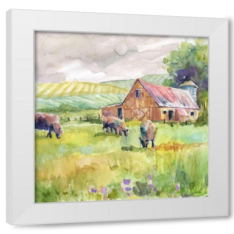 Spring Barn White Modern Wood Framed Art Print by Robinson, Carol