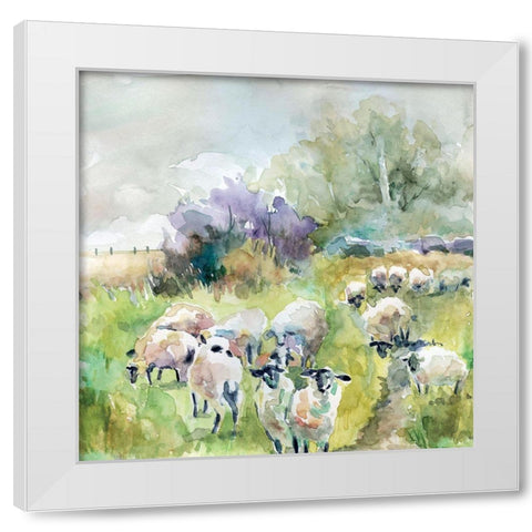 Spring Flock White Modern Wood Framed Art Print by Robinson, Carol