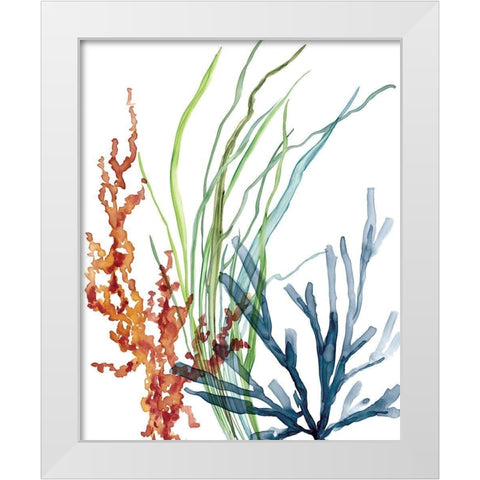 Ocean Garden I White Modern Wood Framed Art Print by Robinson, Carol