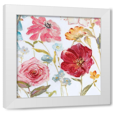 Wildflower Whimsy I White Modern Wood Framed Art Print by Swatland, Sally