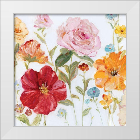 Wildflower Whimsy II White Modern Wood Framed Art Print by Swatland, Sally