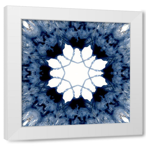 Indigo Kaleidoscope I White Modern Wood Framed Art Print by Nan