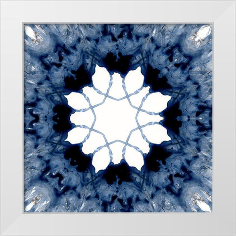 Indigo Kaleidoscope I White Modern Wood Framed Art Print by Nan