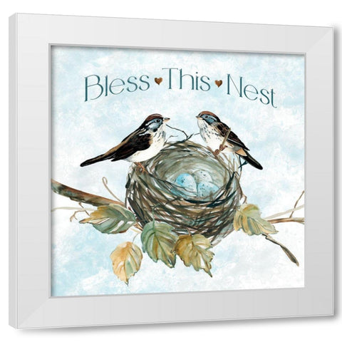 Bless Nest White Modern Wood Framed Art Print by Robinson, Carol
