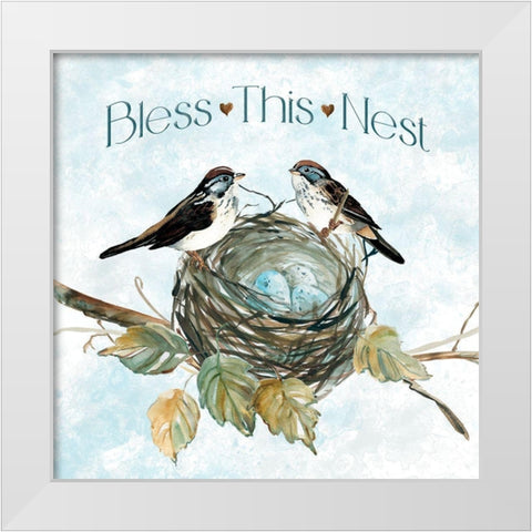 Bless Nest White Modern Wood Framed Art Print by Robinson, Carol