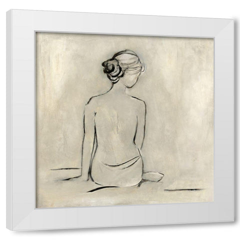 Bather I White Modern Wood Framed Art Print by Swatland, Sally