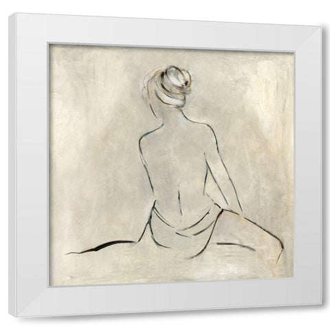 Bather II White Modern Wood Framed Art Print by Swatland, Sally