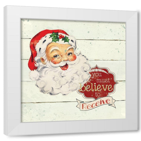 Santa Believe White Modern Wood Framed Art Print by Robinson, Carol