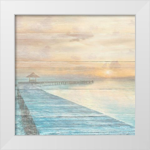 Gather at the Beach White Modern Wood Framed Art Print by Calascibetta, Mike