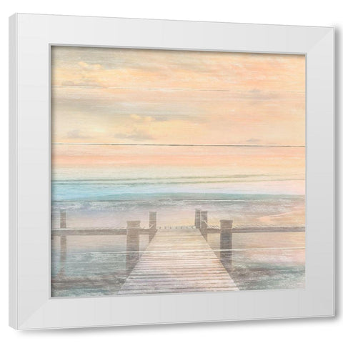The Beach is Calling White Modern Wood Framed Art Print by Calascibetta, Mike