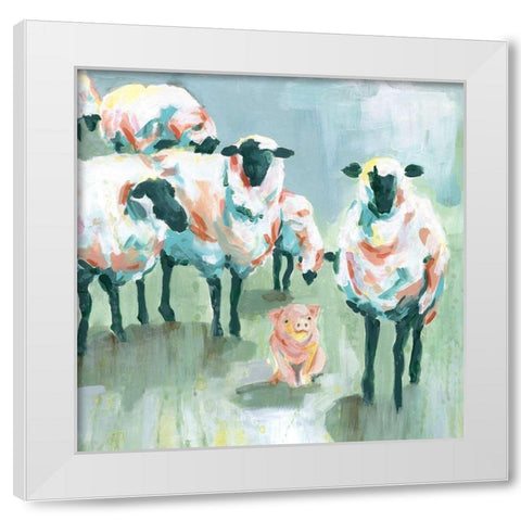 Babysitters Club White Modern Wood Framed Art Print by Robinson, Carol