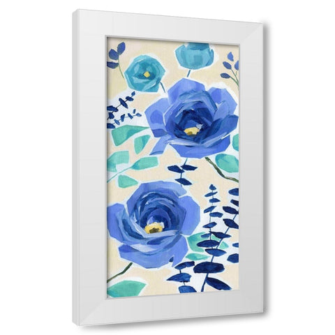 Blue Modern Garden I White Modern Wood Framed Art Print by Nan