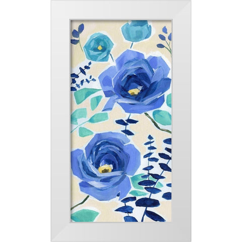 Blue Modern Garden I White Modern Wood Framed Art Print by Nan