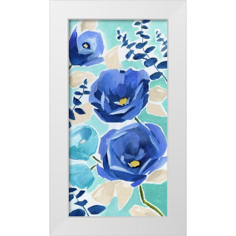 Blue Modern Garden II White Modern Wood Framed Art Print by Nan