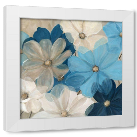 Midnight Blue Gardens White Modern Wood Framed Art Print by Robinson, Carol