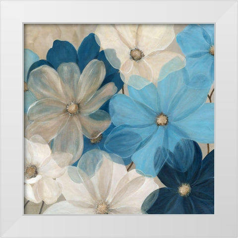 Midnight Blue Gardens White Modern Wood Framed Art Print by Robinson, Carol