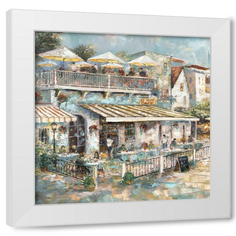 Rooftop CafÃ© - Detail I White Modern Wood Framed Art Print by Manning, Ruane