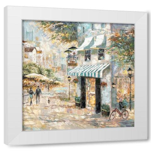 Rooftop CafÃ© - Detail II White Modern Wood Framed Art Print by Manning, Ruane