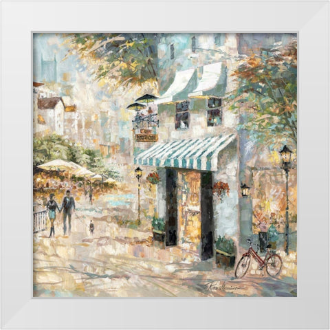 Rooftop CafÃ© - Detail II White Modern Wood Framed Art Print by Manning, Ruane