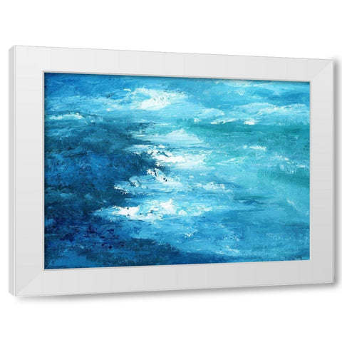 Crashing Waves I White Modern Wood Framed Art Print by Nan