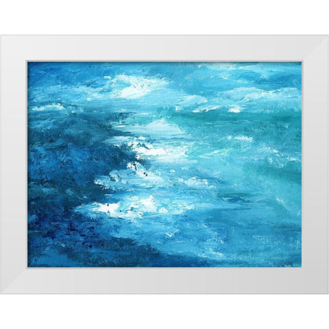 Crashing Waves I White Modern Wood Framed Art Print by Nan