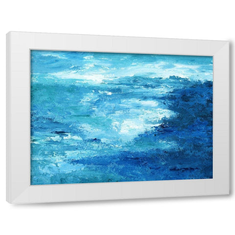 Crashing Waves II White Modern Wood Framed Art Print by Nan