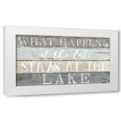 What Happens at the Lake White Modern Wood Framed Art Print by CAD Designs