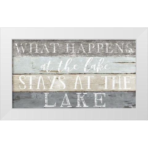 What Happens at the Lake White Modern Wood Framed Art Print by CAD Designs
