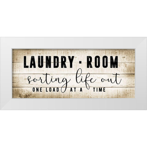 Laundry Room White Modern Wood Framed Art Print by CAD Designs