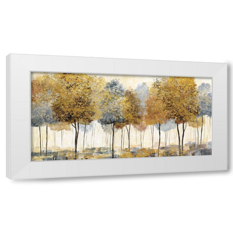 Golden Forest White Modern Wood Framed Art Print by Nan