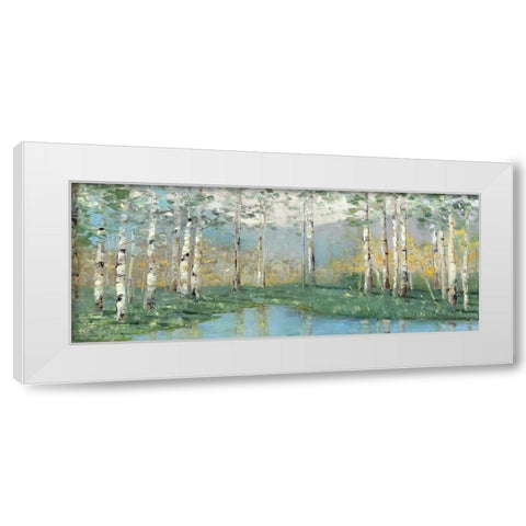 Birch River Reflections White Modern Wood Framed Art Print by Swatland, Sally